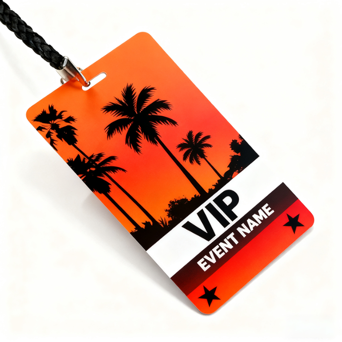 Custom promotional items lanyards and badges used for VIP access and staff identification at sports tournaments